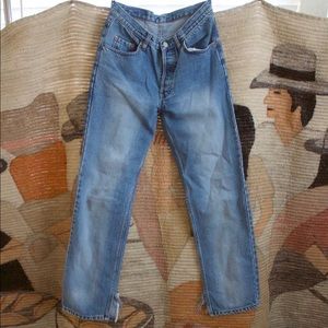 Vintage worn Levi’s 501s high waisted denim